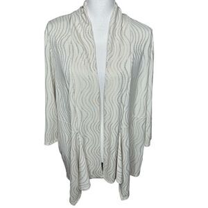 Chico's Travelers Collection Golden Waves Gold Cream Embellished Jacket Sz 3 NWT